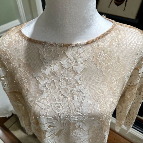 Obsessive Love Cream Lace Blouse Size S - Picture 7 of 8